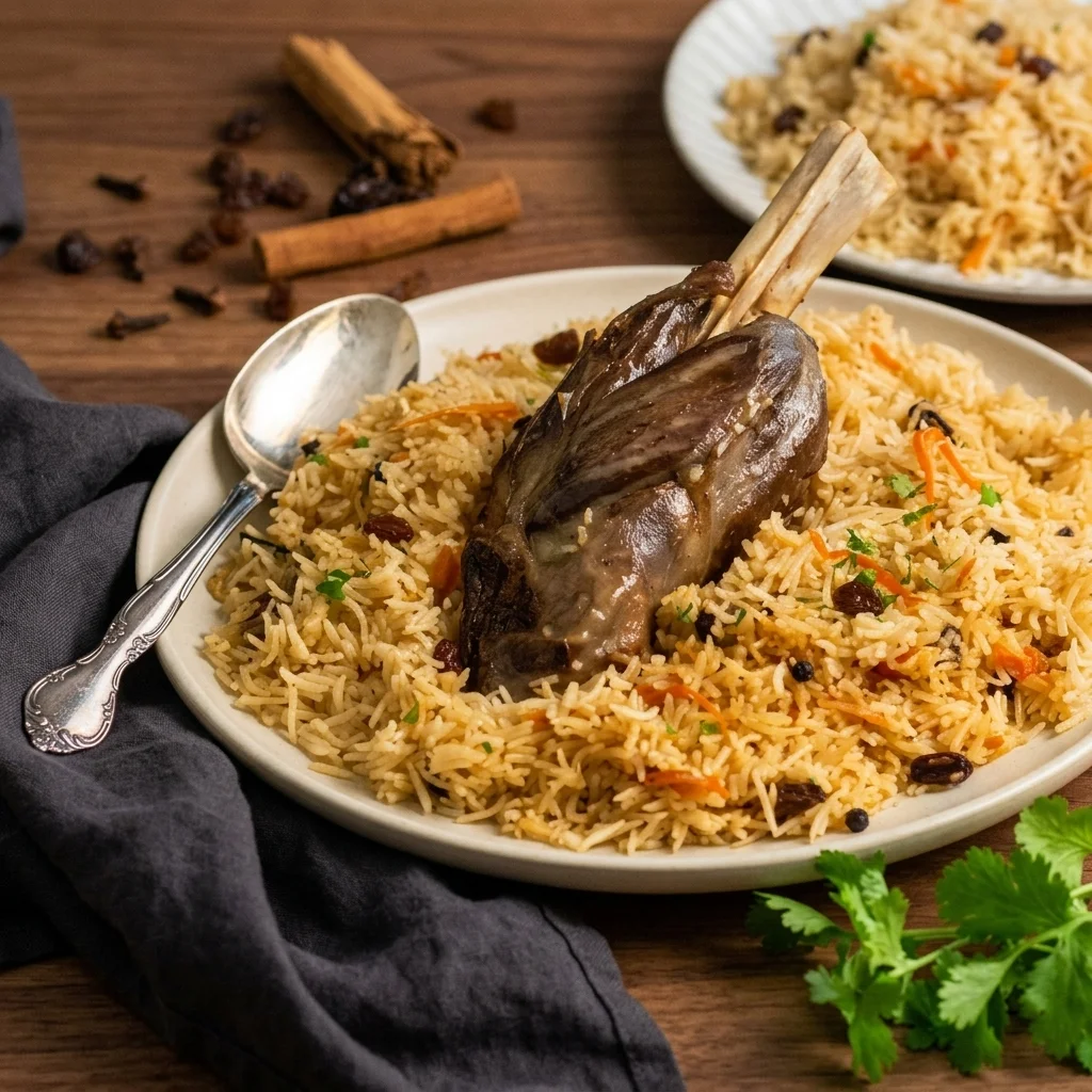 Kabuli Pulao with Lamb Shank at Shinwari Karahi in Castleridge, Calgary, AB